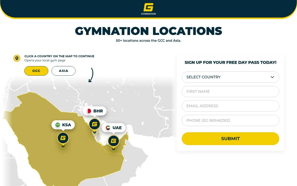 GymNation — website hero