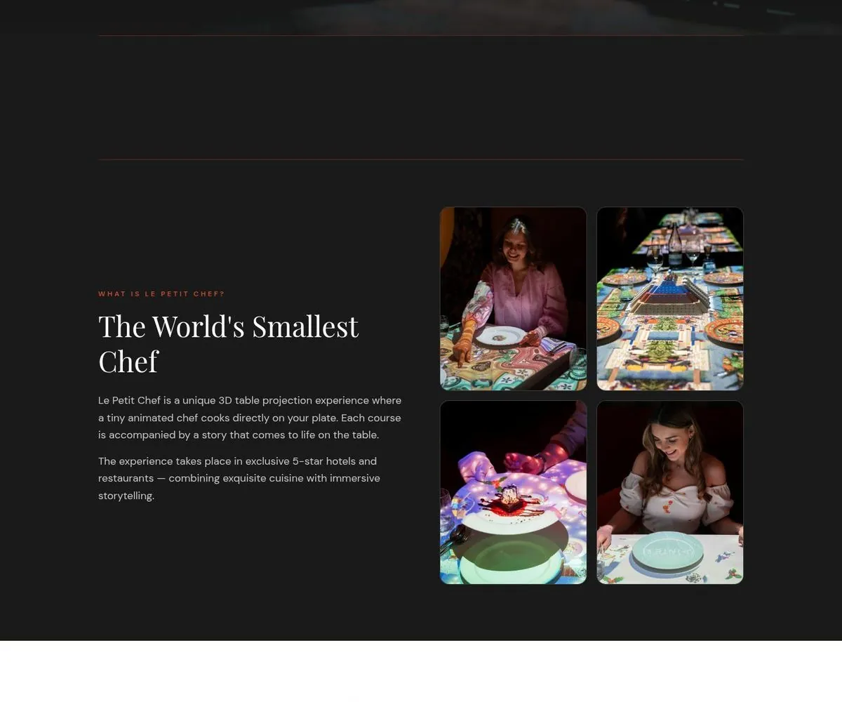 Le Petit Chef — Story first, booking always one tap away